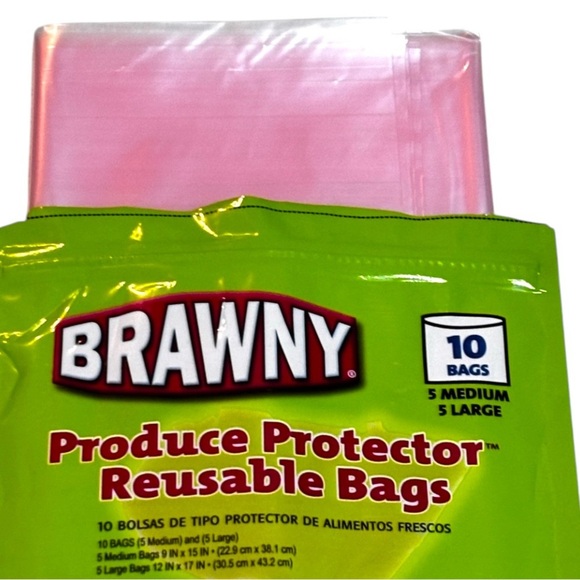 Brawny Produce Protector Reusable Bags & Ziplock vegetable bags vintage - Picture 2 of 2